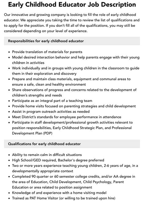 Early Childhood Special Education Jobs